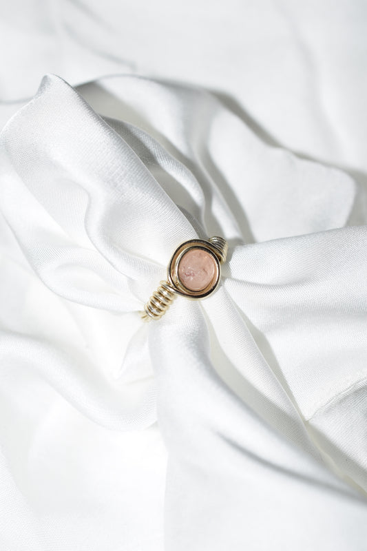 Anello Peach in Pietra di Luna pesca