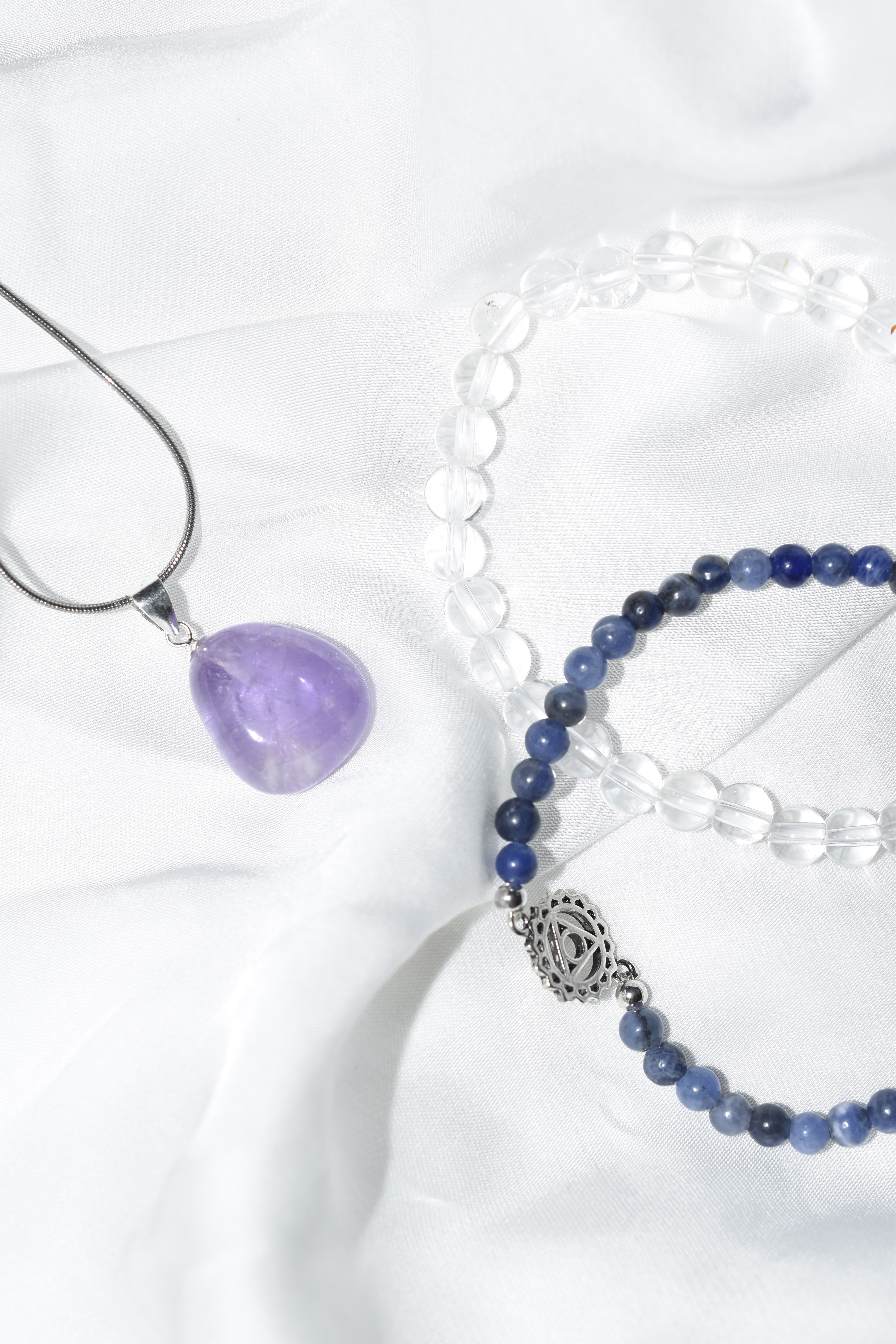 Combo Ametista, Sodalite e Quarzo Ialino