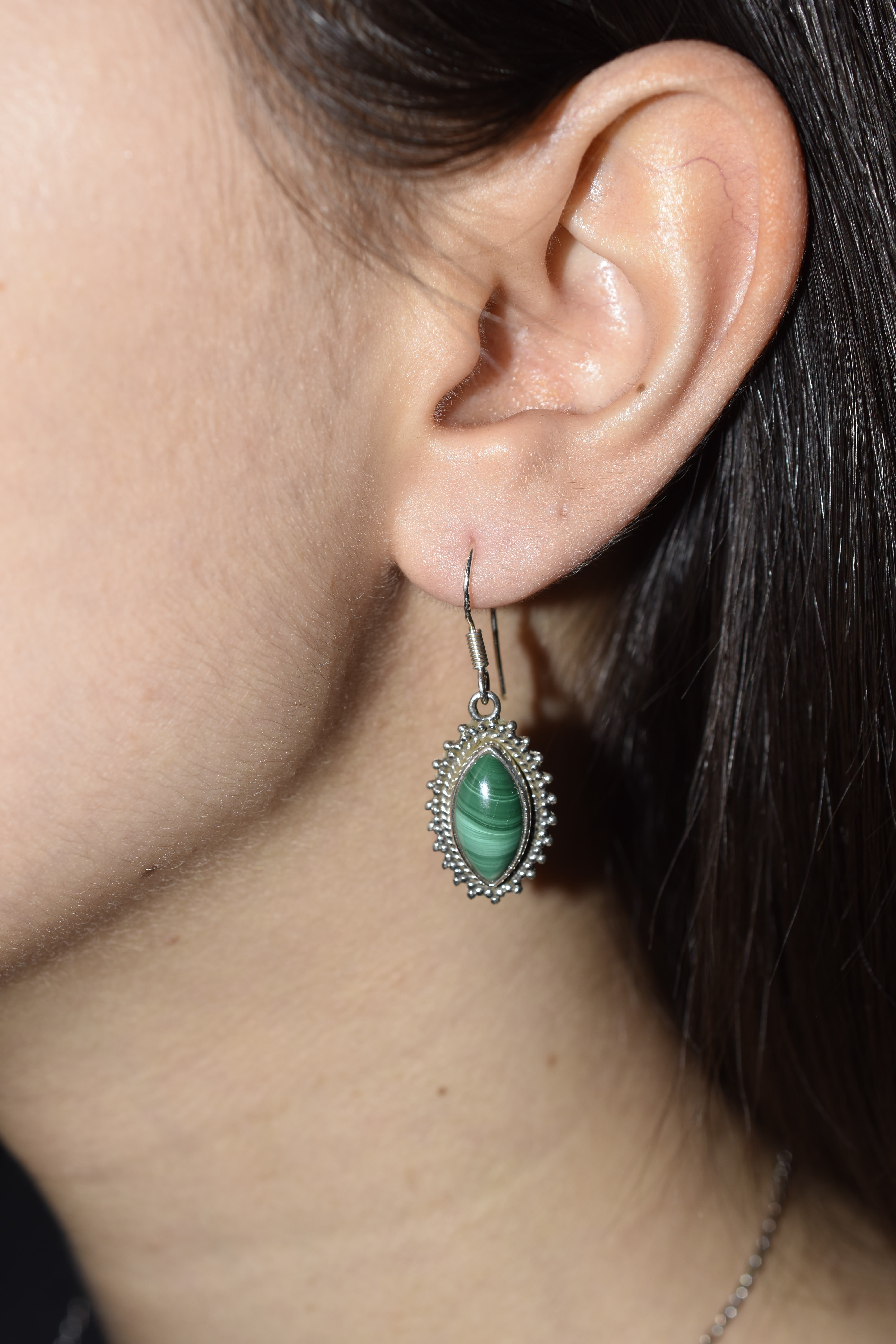 Orecchini Malachite e argento 925