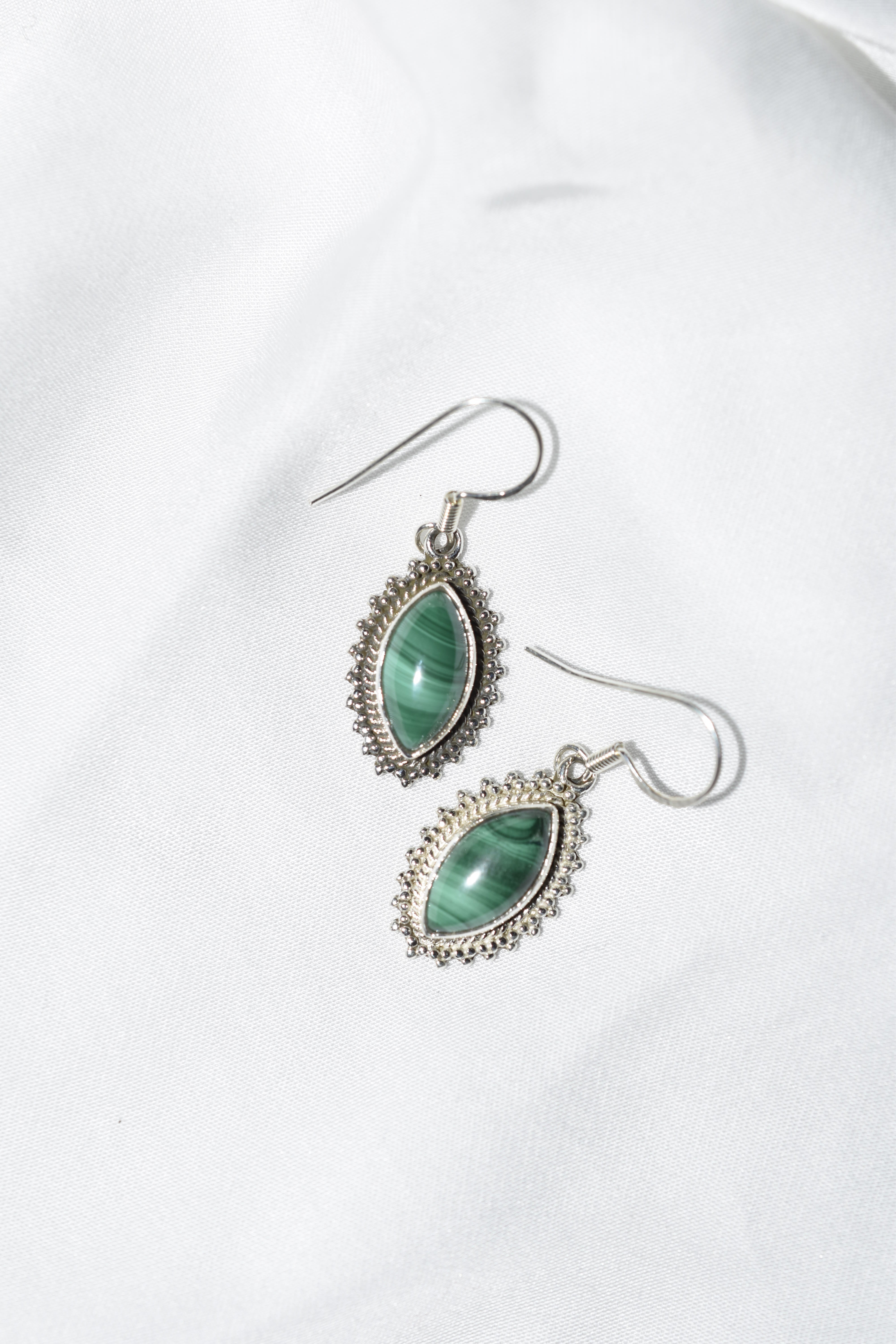 Orecchini Malachite e argento 925