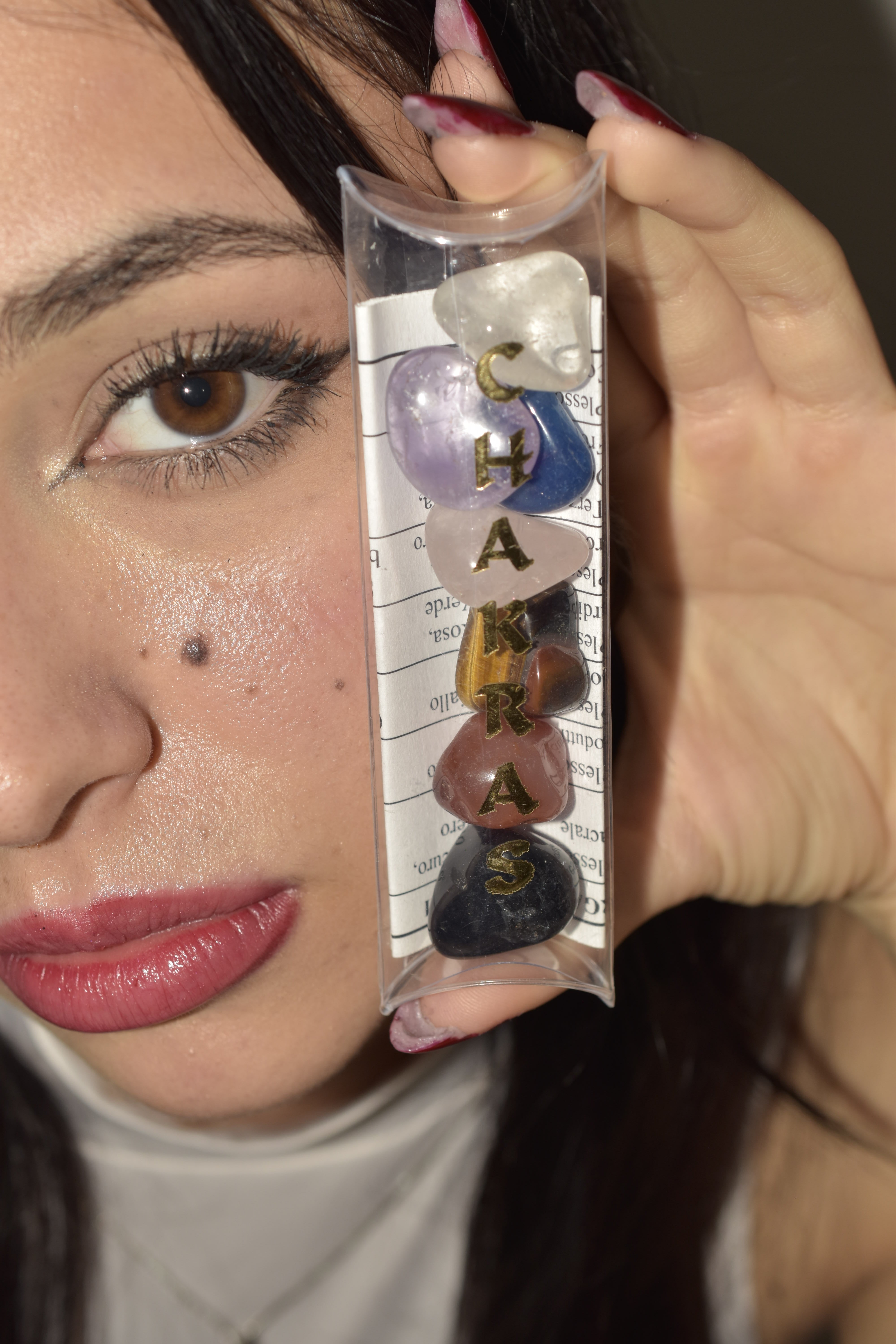 Piattino in Selenite e Cristalli dei 7 chakra