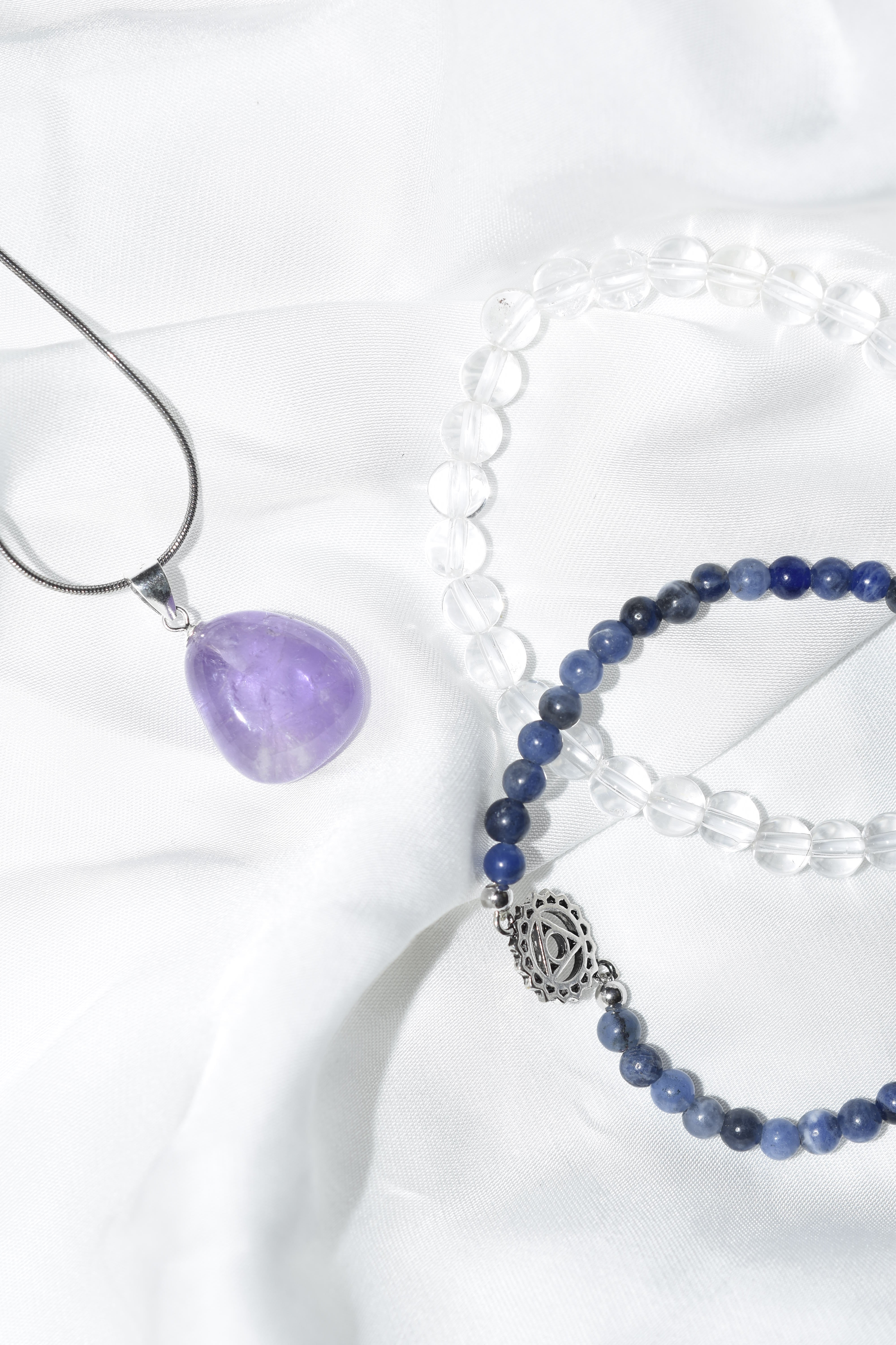 Combo Ametista, Sodalite e Quarzo Ialino