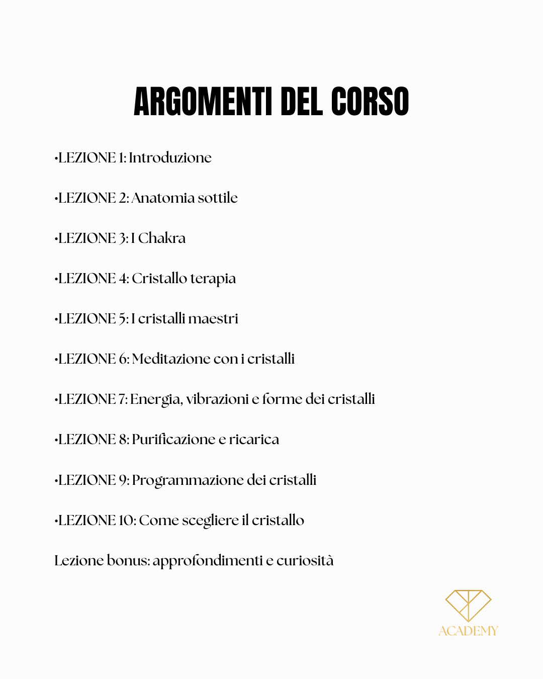 INNERYOU ACADEMY: primo corso base sulla cristallo terapia
