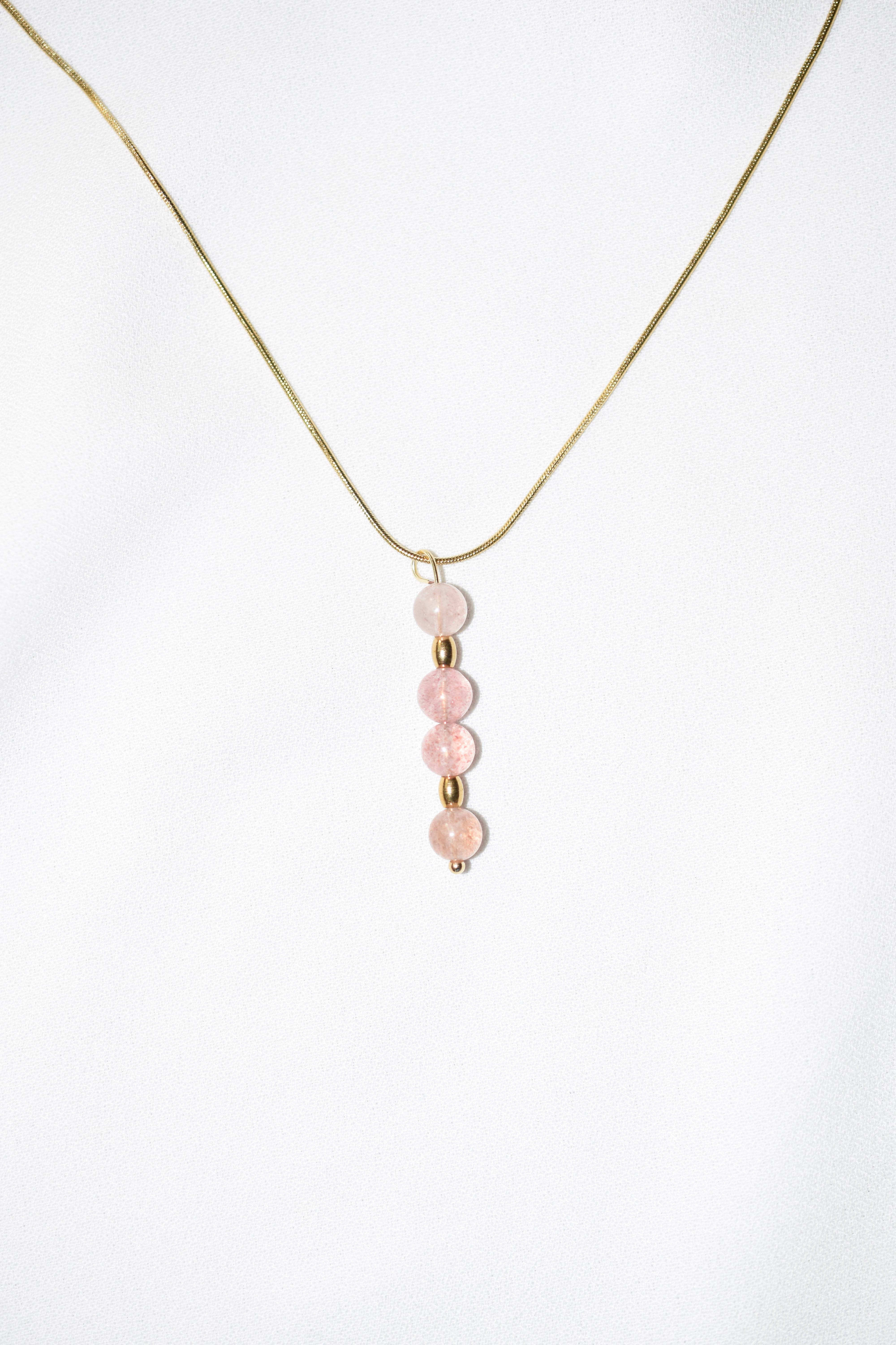 Collana Meringa in Quarzo Fragola