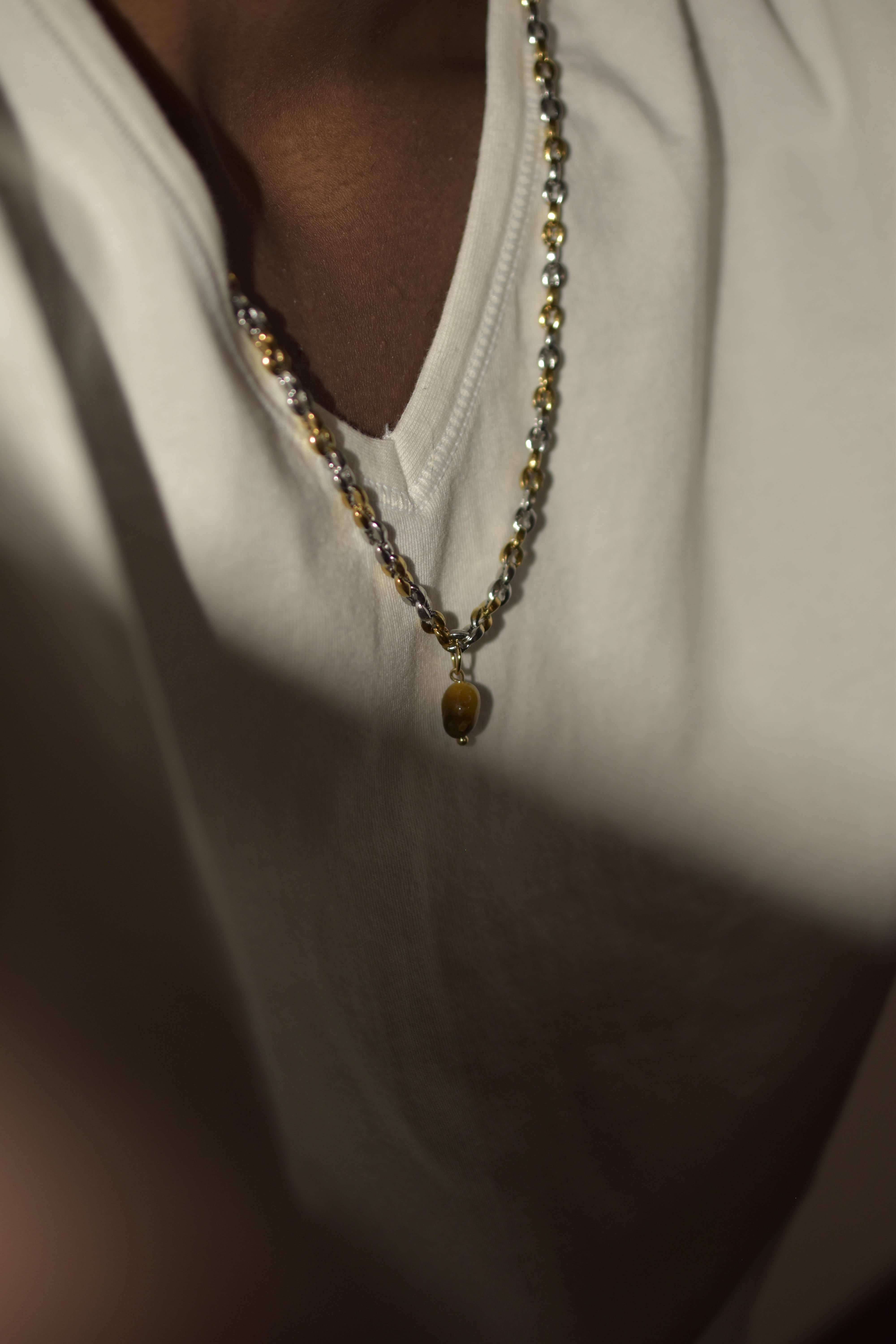 Collana bicolor in Occhio di Tigre