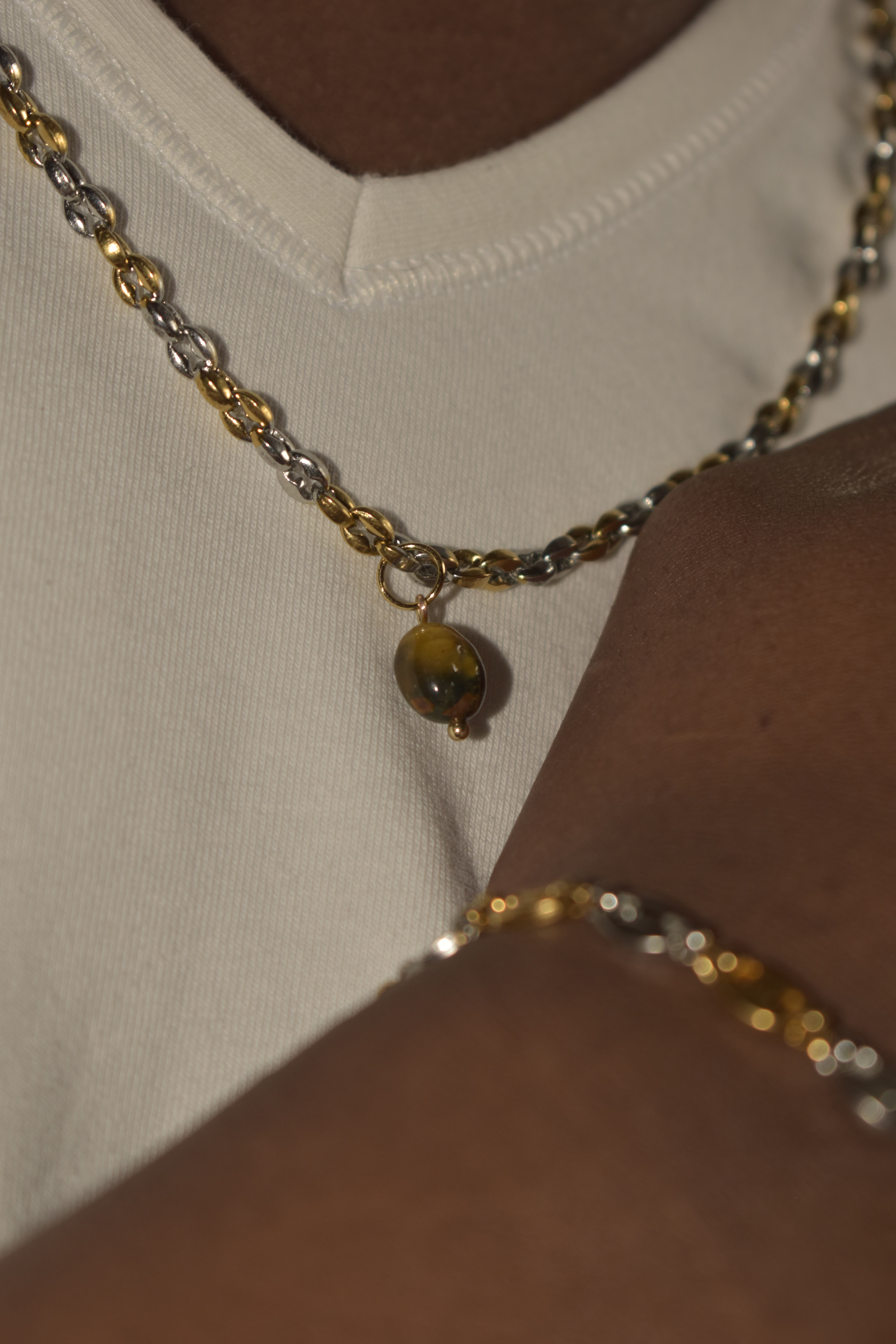 Collana bicolor in Occhio di Tigre