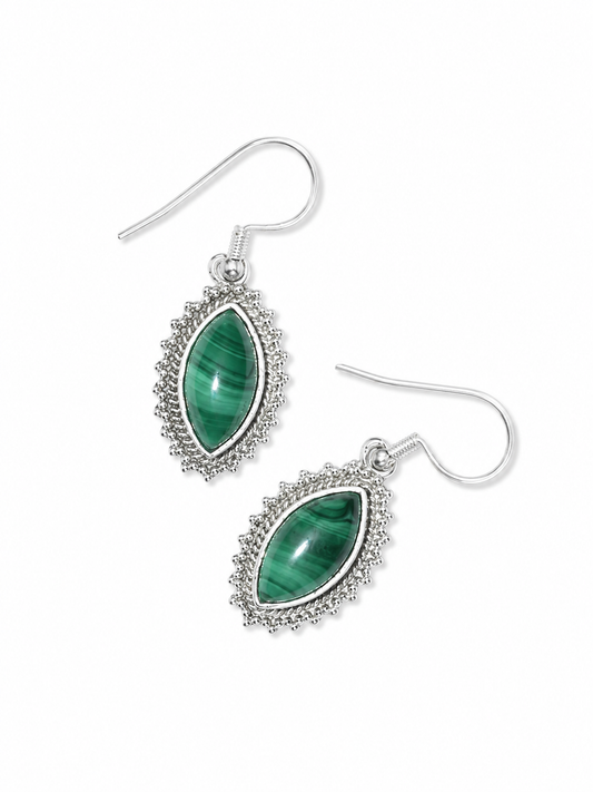 Orecchini Malachite e argento 925