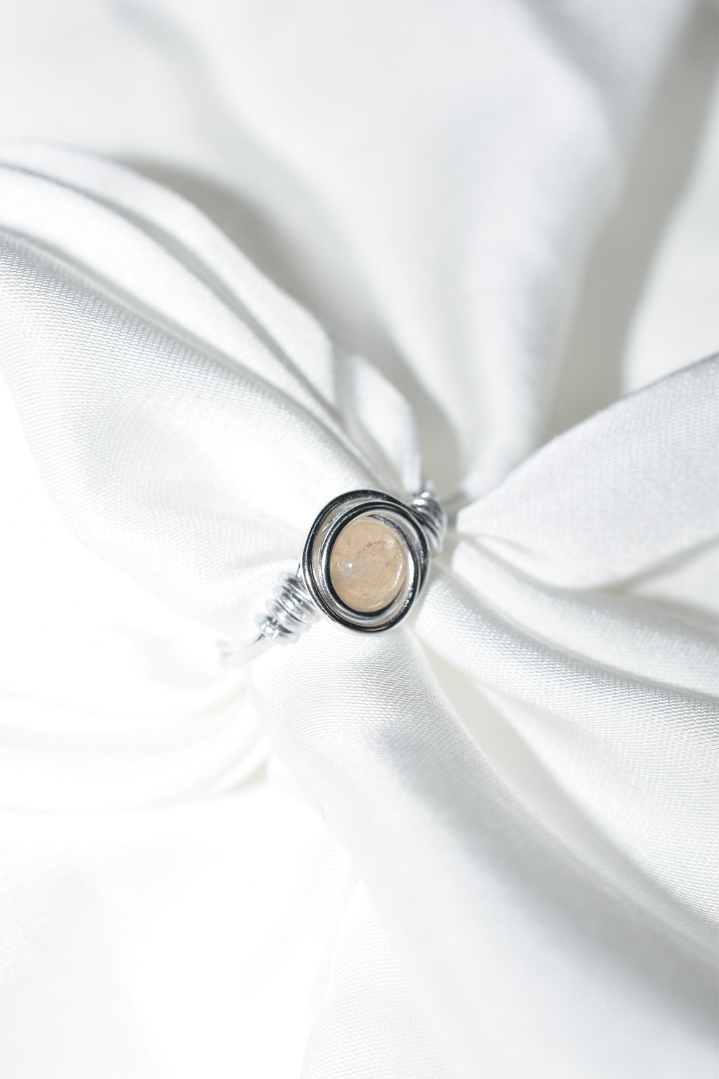 Anello Peach in Pietra di Luna pesca