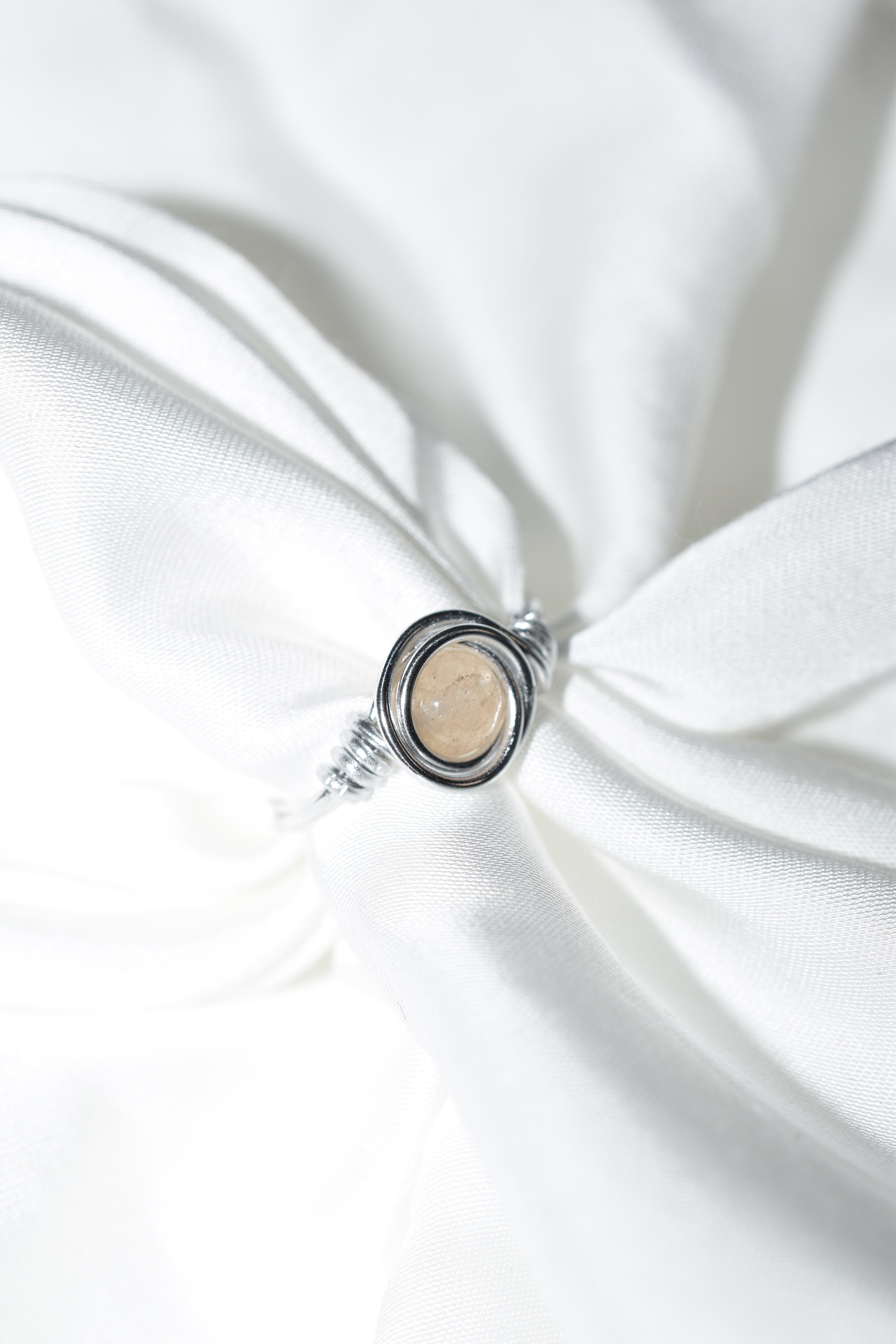 Anello Peach in Pietra di Luna pesca