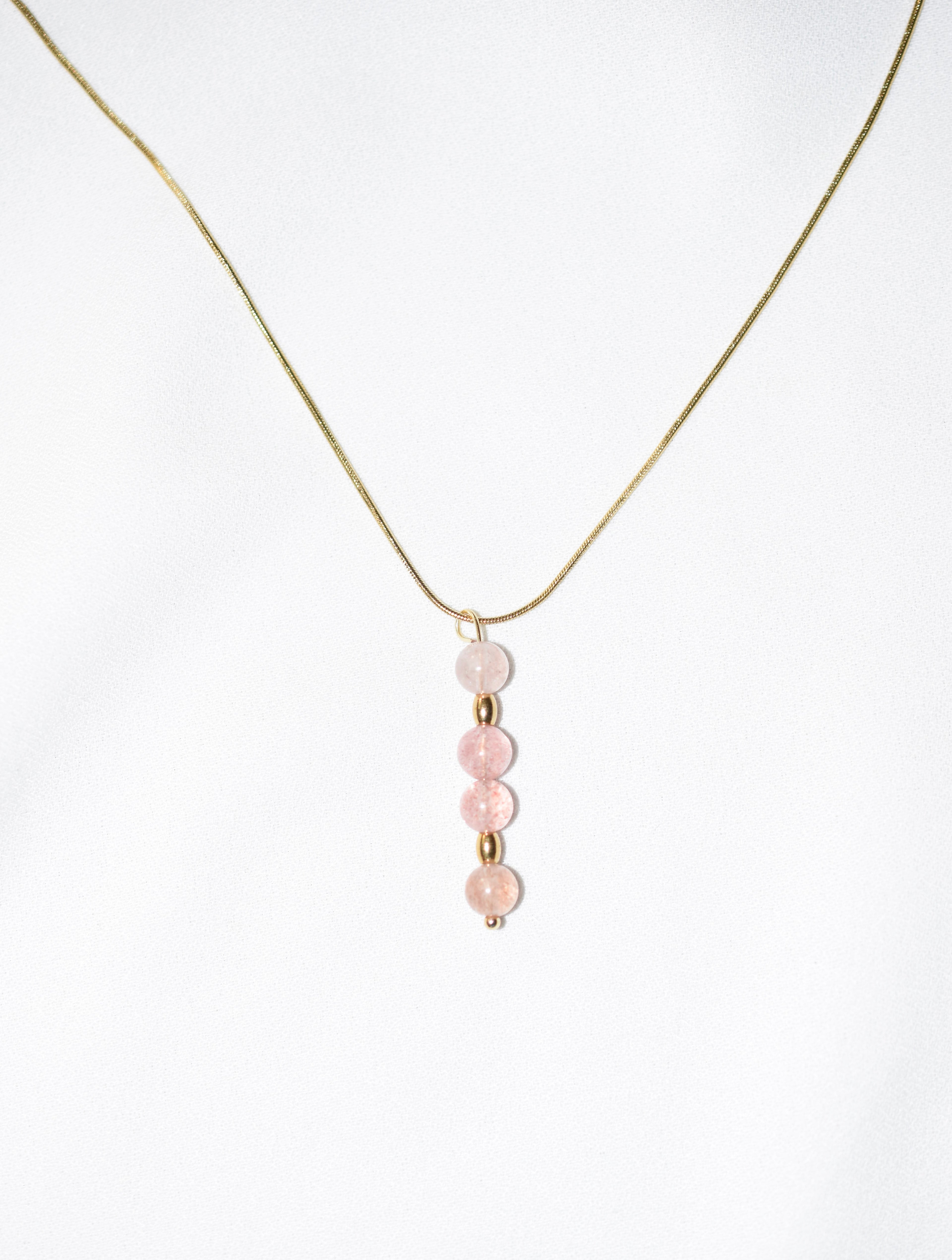 Collana Meringa in Quarzo Fragola