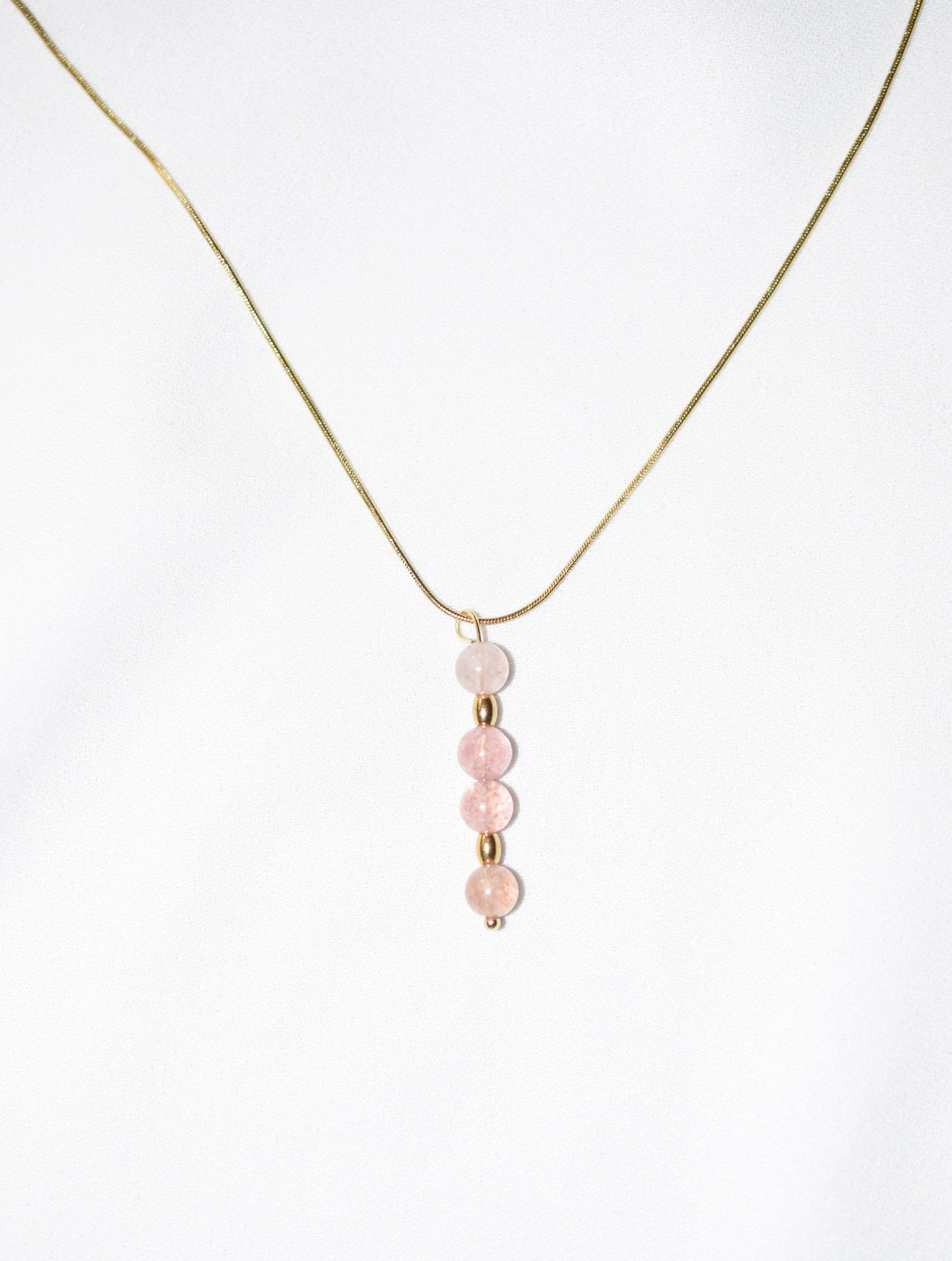 Collana Meringa in Quarzo Fragola