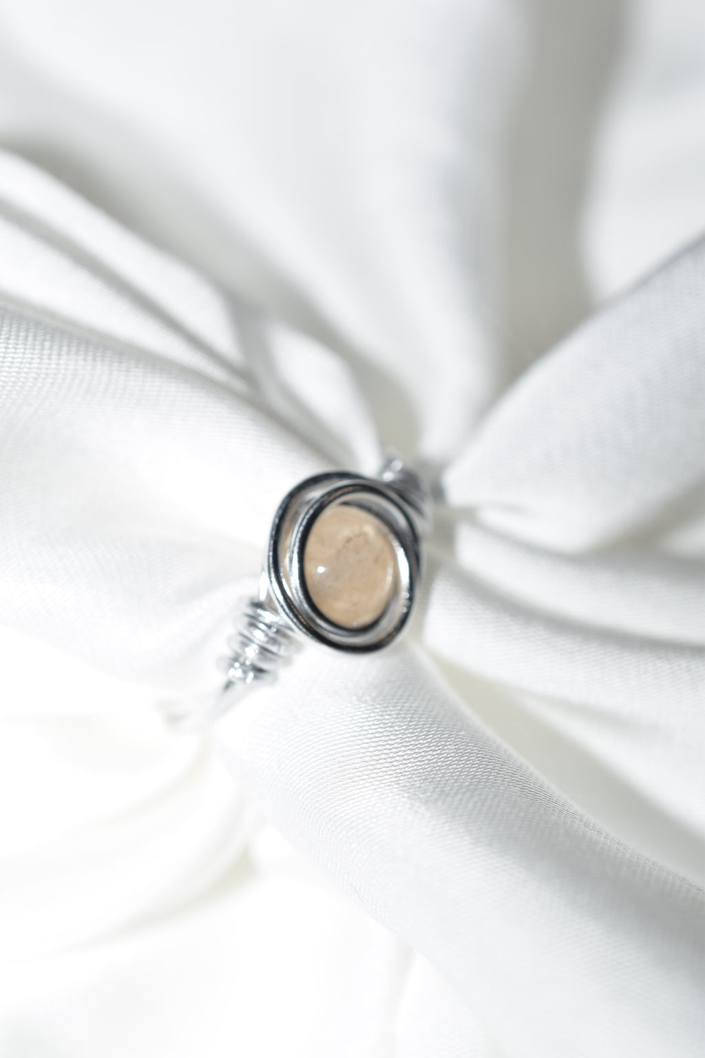 Anello Peach in Pietra di Luna pesca