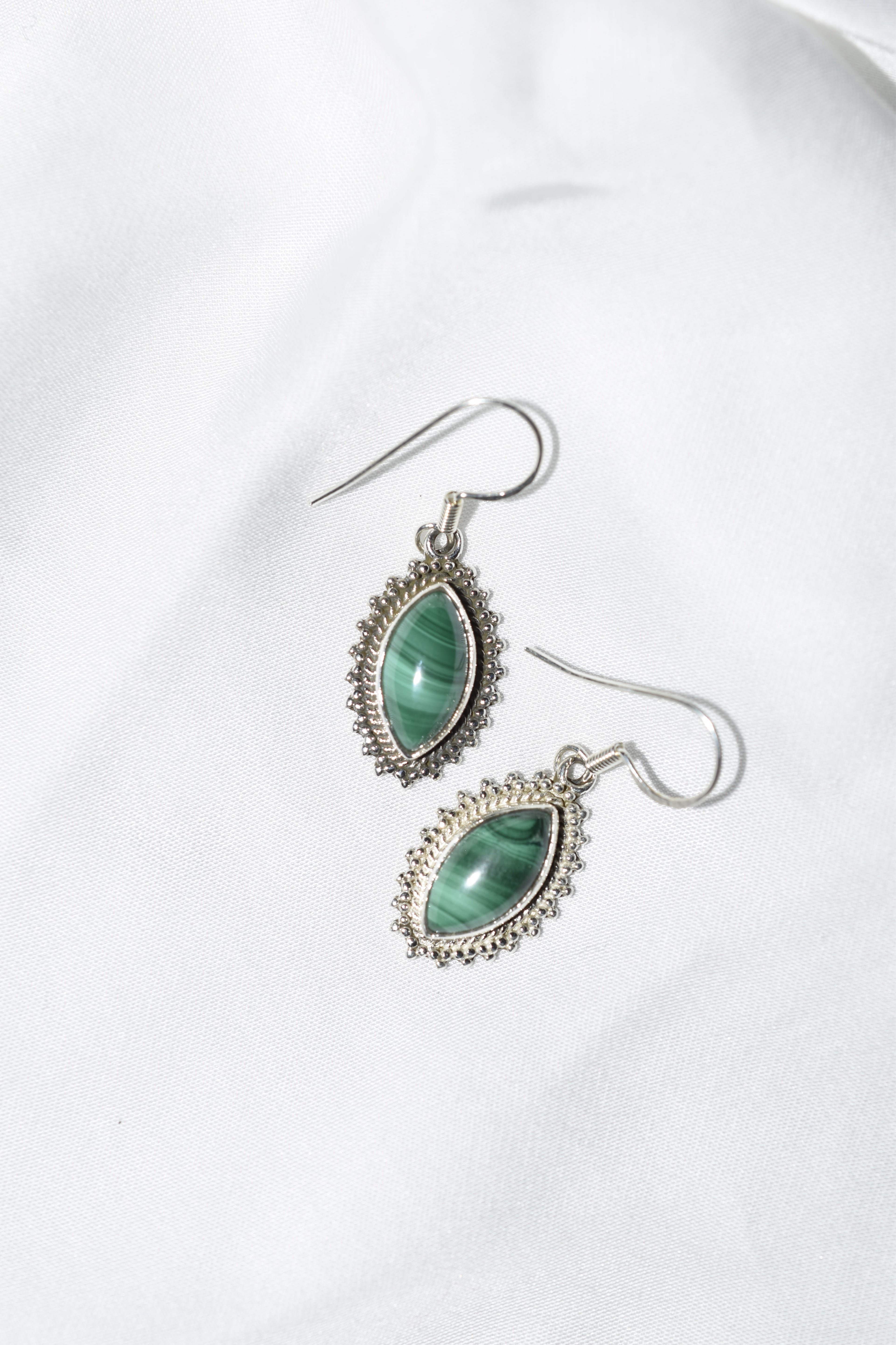 Orecchini Malachite e argento 925