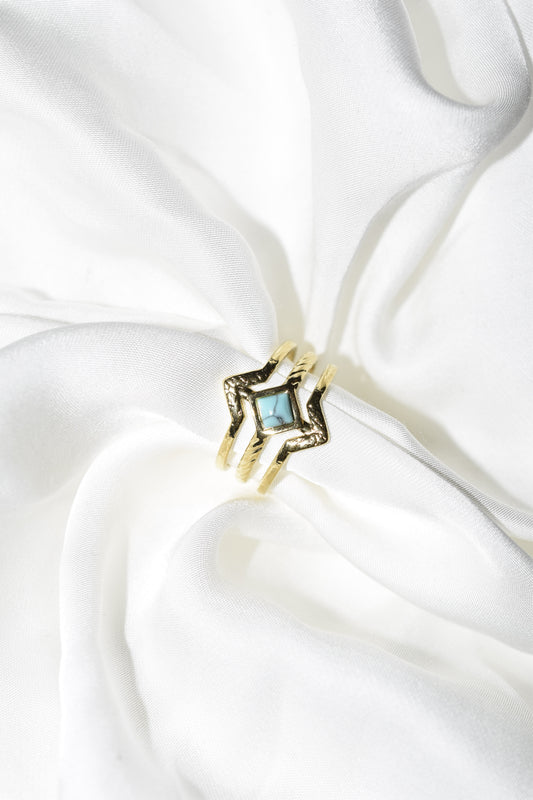Anello rombo in Turchese