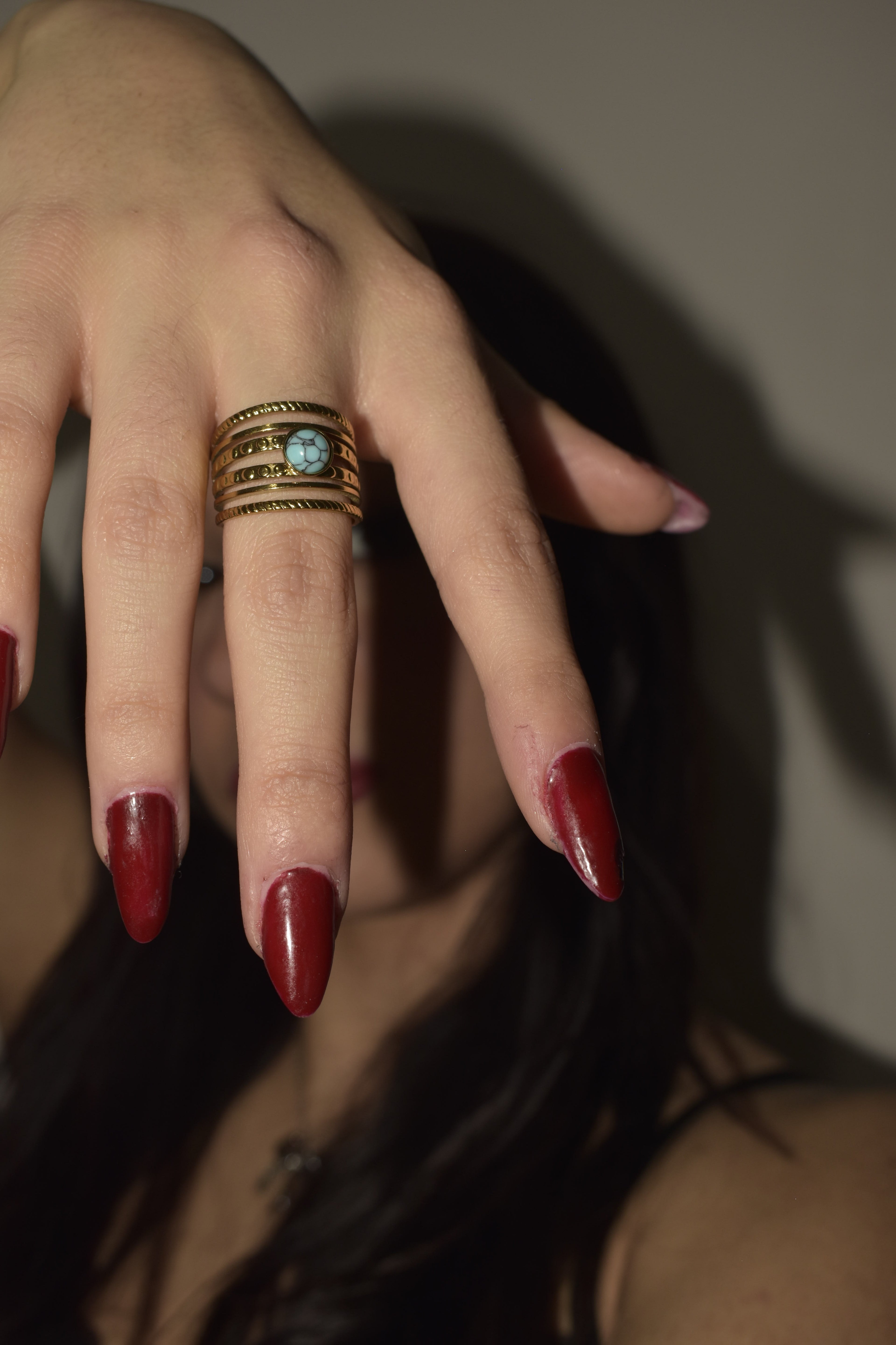 Anello Round Turchese