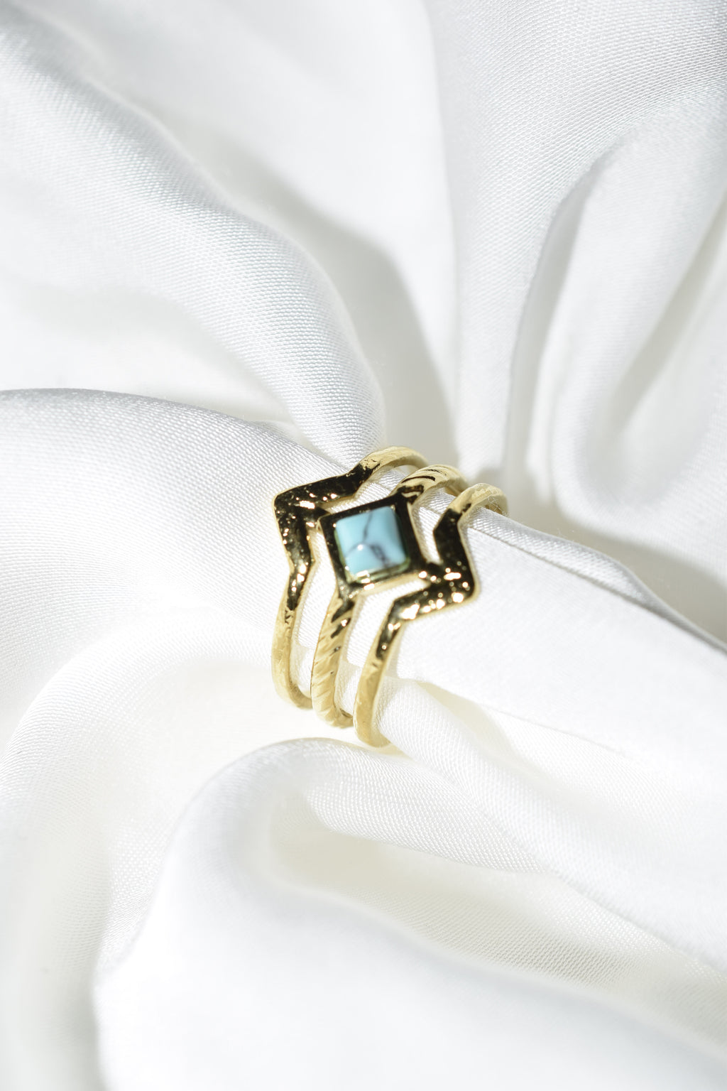 Anello rombo in Turchese