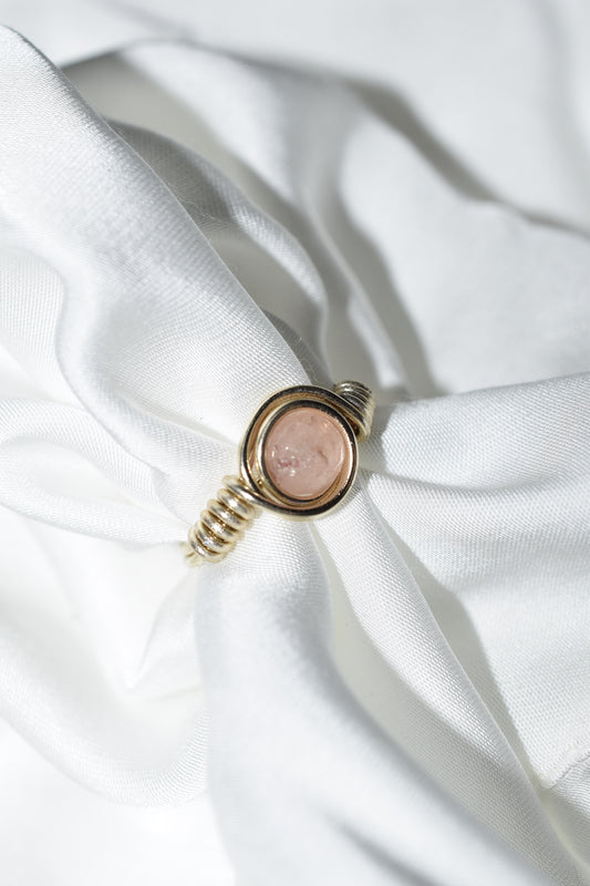 Anello Peach in Pietra di Luna pesca