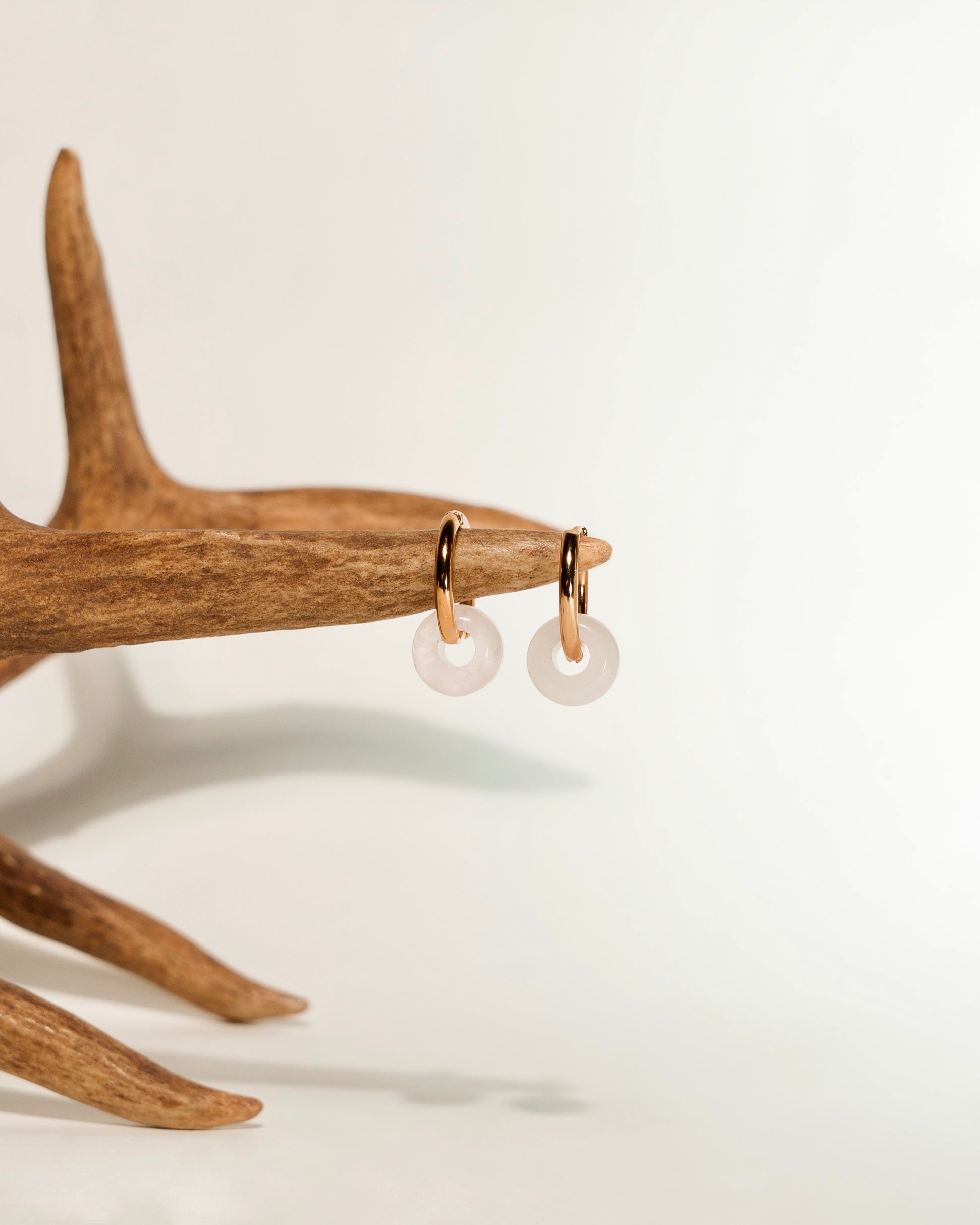 Crystal hoops in Ametista e Quarzo rosa