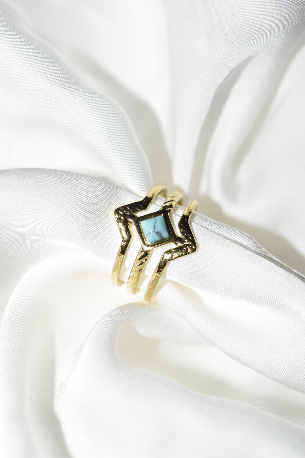 Anello rombo in Turchese