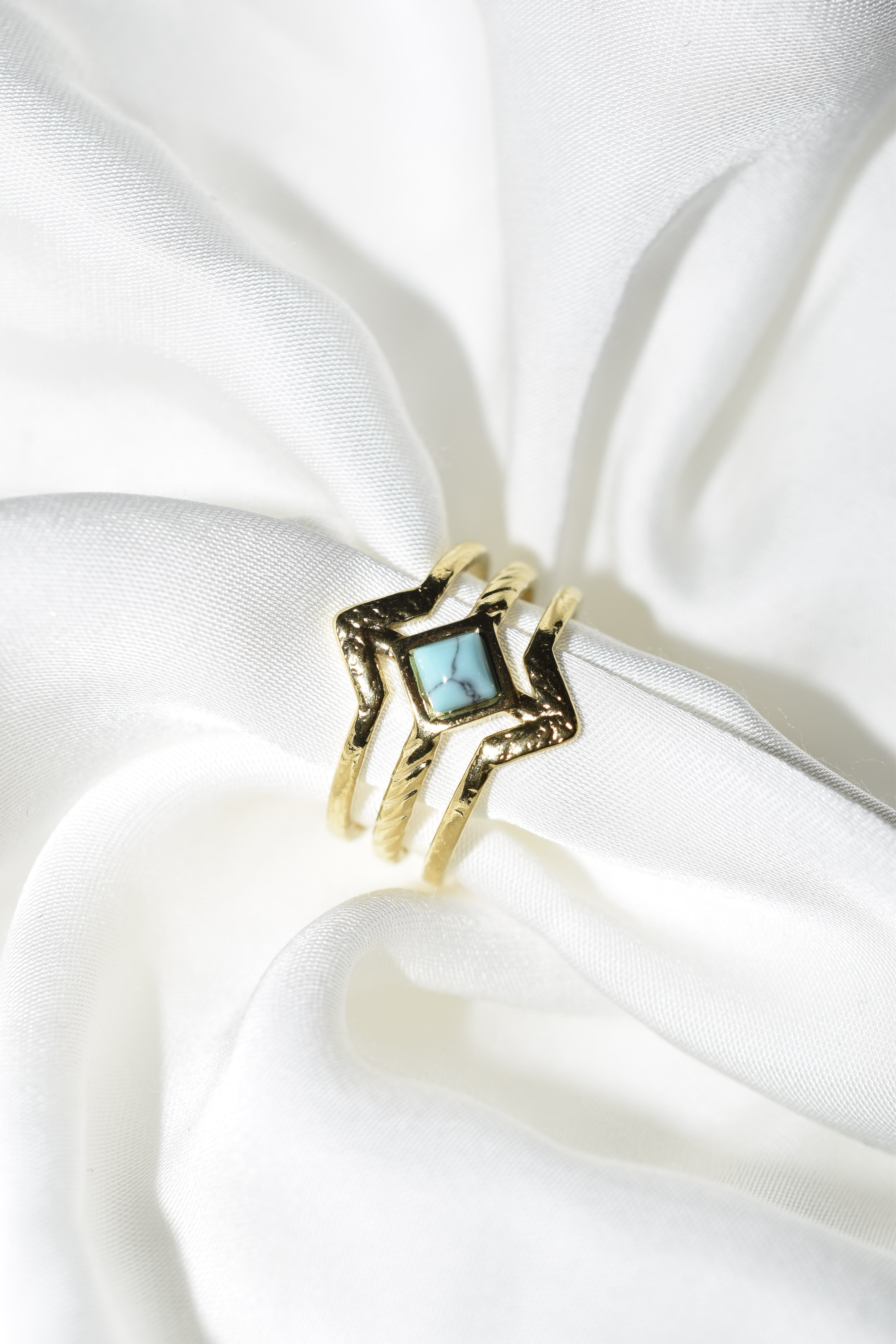 Anello rombo in Turchese