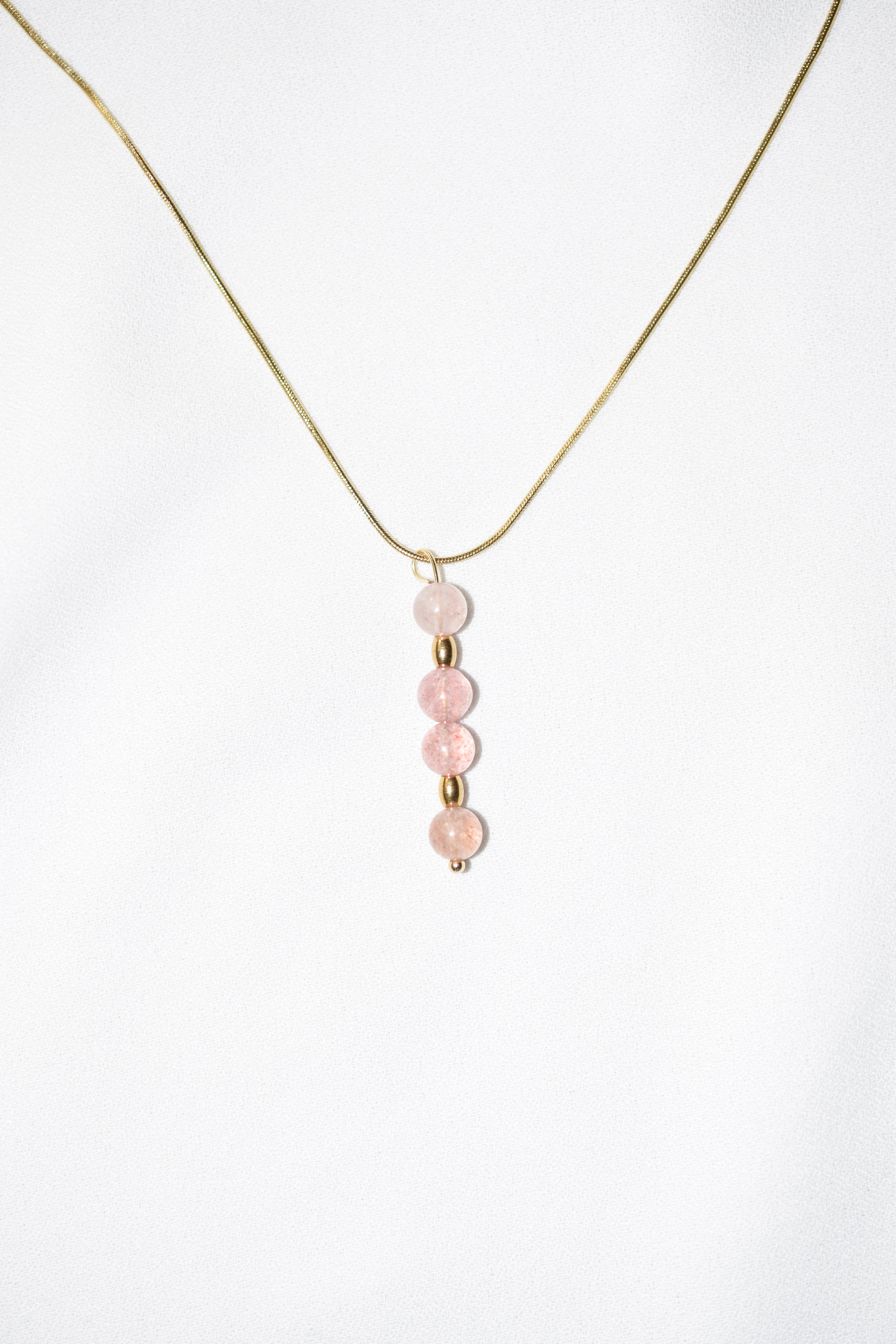 Collana Meringa in Quarzo Fragola