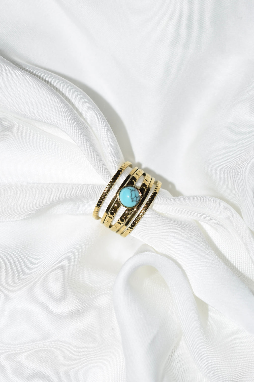 Anello Round Turchese