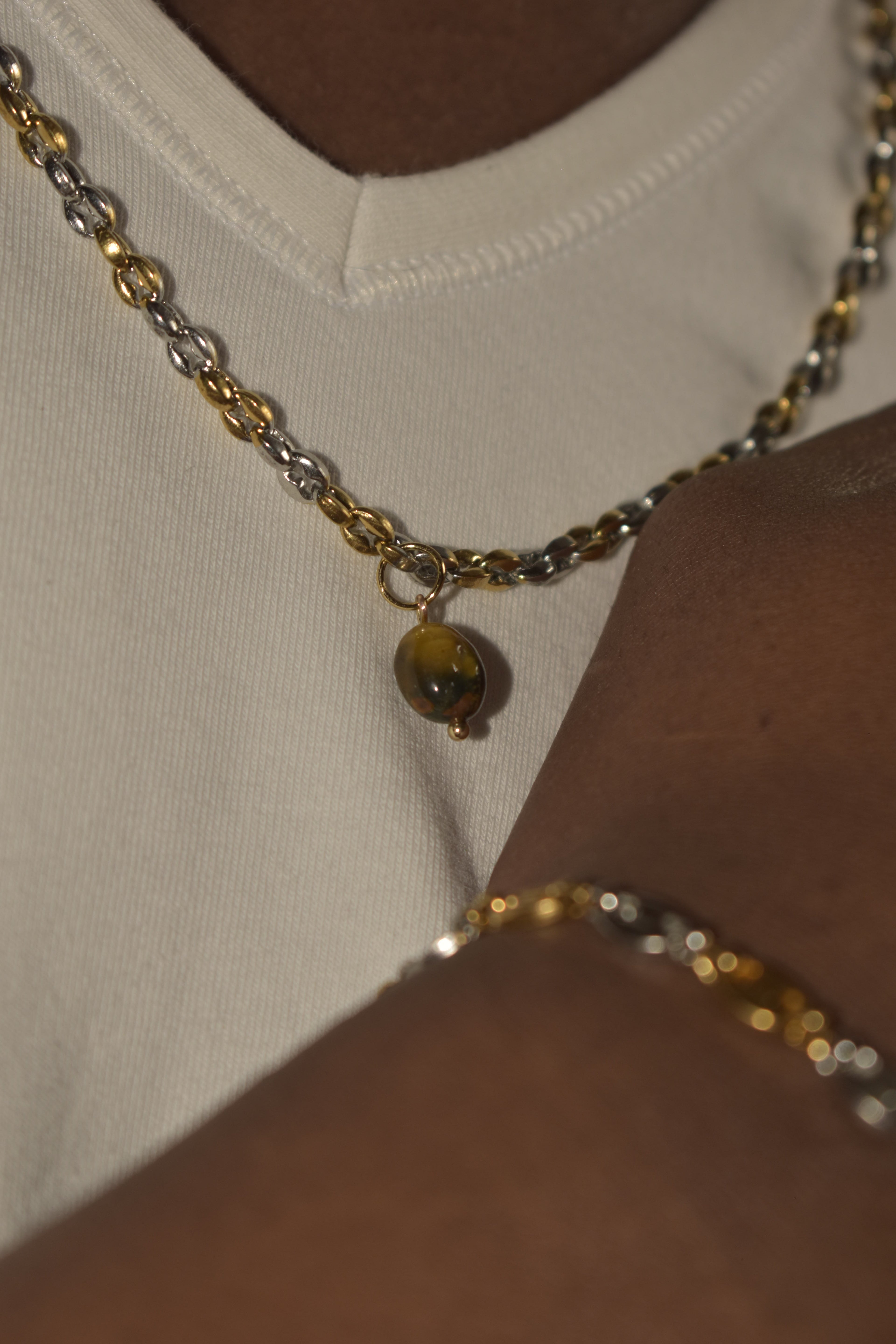 Collana bicolor in Occhio di Tigre