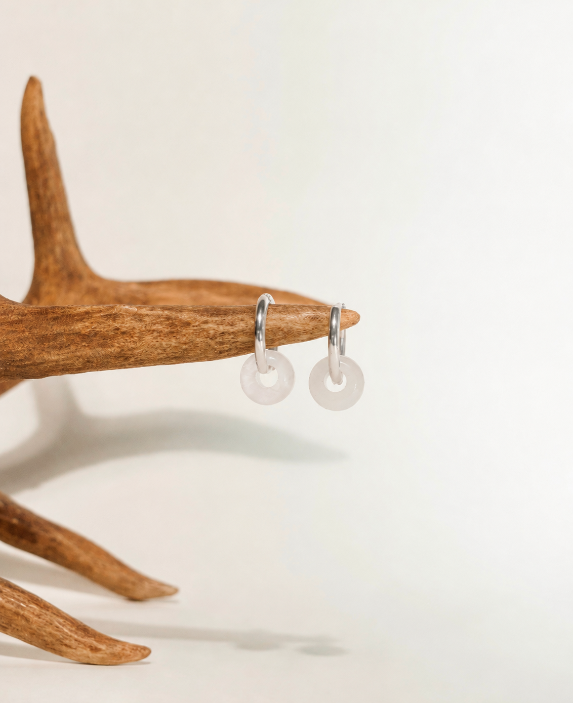 Crystal hoops in Ametista e Quarzo rosa