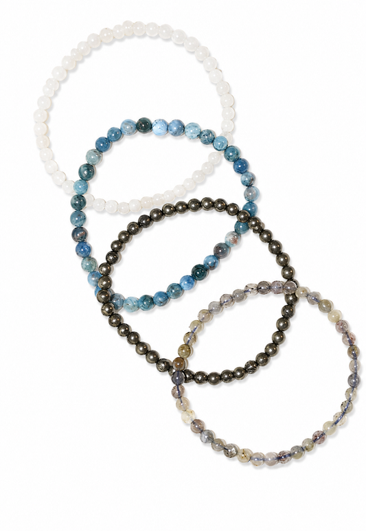 Bracciali Lexi in Apatite, Pirite, Labradorite e Pietra di Luna