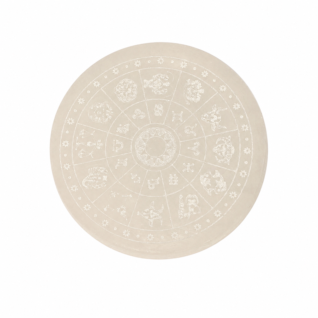 Selenite and Crystals Plate of the 7 Chakras
